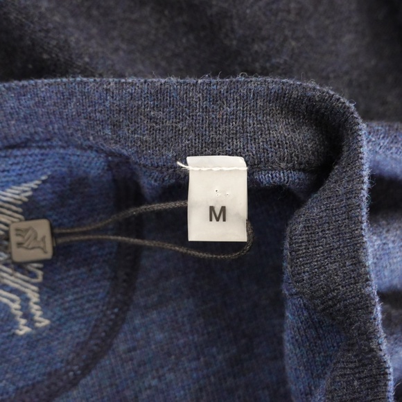 NWT Raffi Men's Vanise Venley 100% Cotton Henley Sweater Midnight Blue Size M - Picture 8 of 10